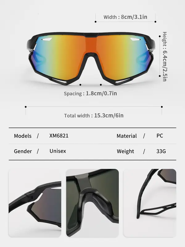Outdoor Sports Hollow Out Cycling Glasses, UV400 Anti-UV Sports Sunglasses, Windproof & Dustproof Sports Sunglasses for Men & Women 6