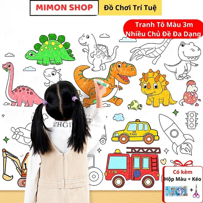 Tranh Tô Màu 3M Cắt Dán Tường Và Hộp Màu HagyKid Shop Đồ Chơi Thủ Công Cho Bé Toy