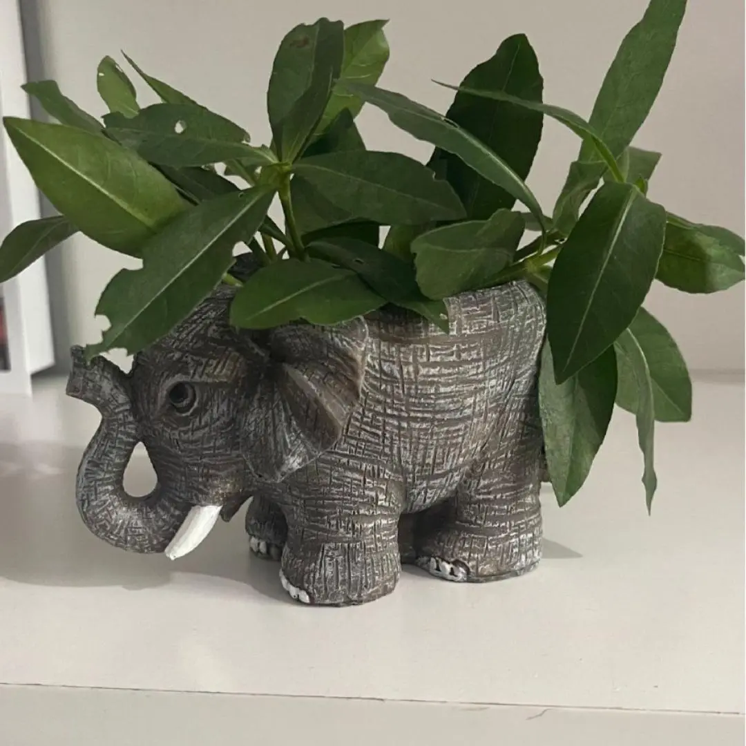 Elephant Design Flower Pot, Cute Elephant Decorative Flower Pot, Desktop Ornament for Home Garden Decoration, Garden Supplies