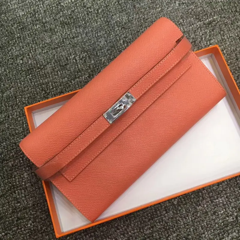 New Wallet Palm Pattern Head Layer Cow Leather Medium Length Handheld Bag Genuine Leather Handheld Bag Women's Bag