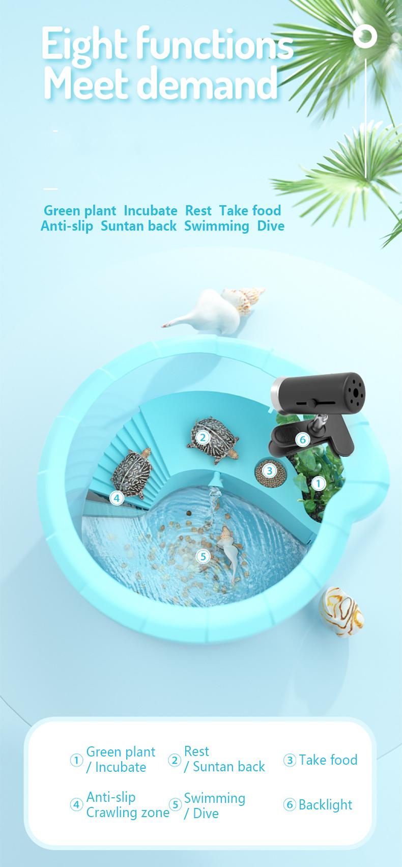 Product Introduction of with Cover Anti-Escape Platform Climbing Mini Tortoise Brazilian Tank Filter Water Pump Integrated Turtle Breeding Box 5