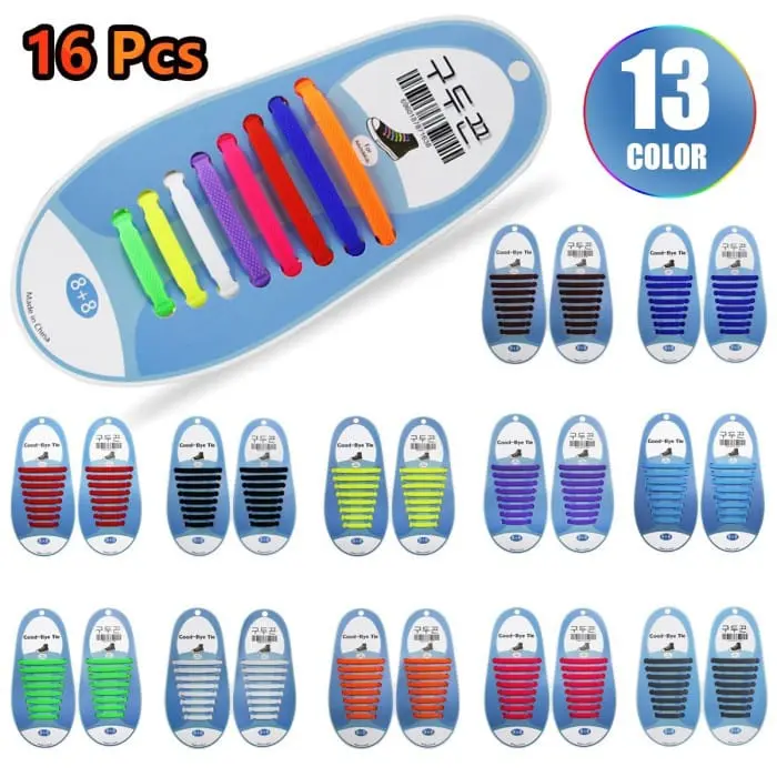 Cartmax - Tali Sepatu Silikon Karet isi 16 Shoelace Silicone Lazy Lace