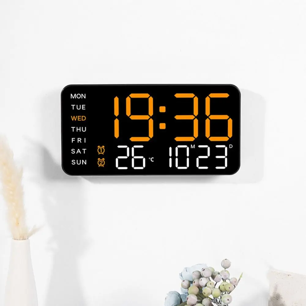 Đồng Hồ treo tường điện tử, treo tường, đa chức năng, màn hình kỹ thuật số LED, nhiệt độ, đồng hồ gia đình, hiển thị DST, đồng hồ để bàn, cho phòng ngủ, hàng mới về