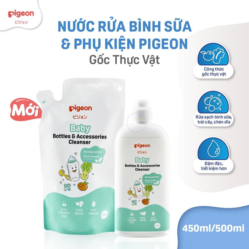 Nước rửa bình sữa cho bé Pigeon công thức gốc thực vật an toàn chính hãng…