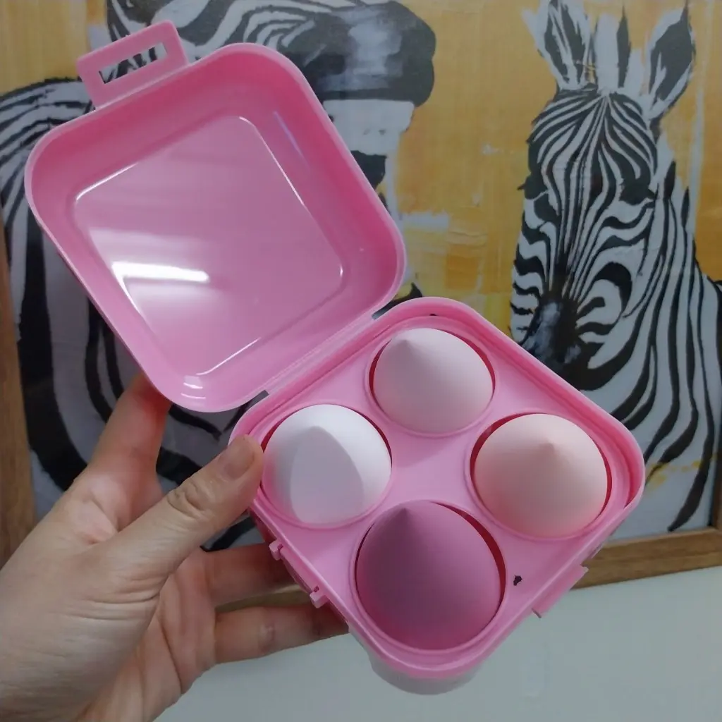 (Siêu mịn-Ko mùi hắc) Set-Hộp 4 mút trang điểm hình giọt nước chất lượng tốt Cosmetic Mỹ Phẩm