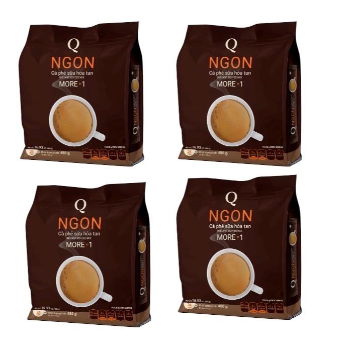 BT - Combo 4 Bịch Cà Phê Sữa Trần Quang Ngon ( 24 gói * 20 gam ) Cafe coffee