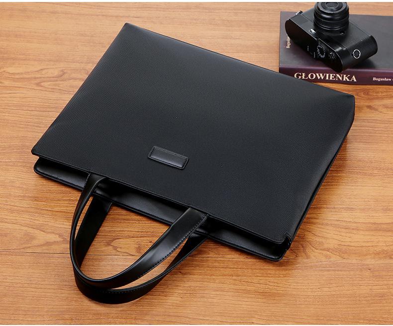 Product Introduction of New Men's Handbag PVC Business Tote Bag Document Bag Embossed LOGO Employee Meeting Bag Laptop Bag for Men 18