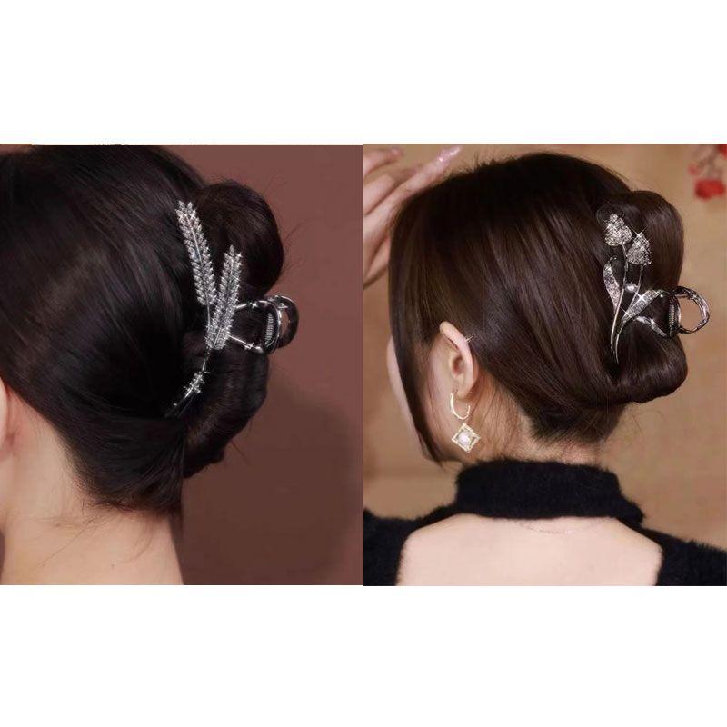 Kẹp Tóc, Thiết Kế Gai Lúa Mì, Cao Cấp, Kẹp Tóc Càng Cua Búi Tóc Sau Đầu, Dành Cho Nữ, Cỡ Lớn, Thanh Lịch, Kẹp Cá Mập, Phụ Kiện Tóc, Thích Hợp Cho Mùa Hè 6