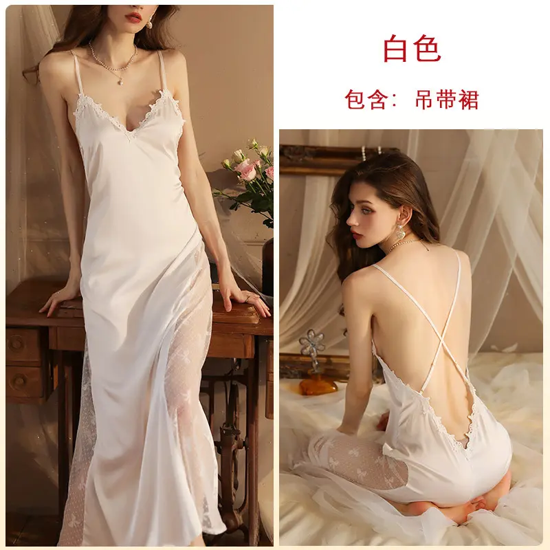 Áo Choàng Ngủ Gợi Cảm, Feiyun, Áo Choàng Tắm Cực Dài, Đồ Ngủ Cho Nữ, Dài Tay, Làm Bằng Satin, Thích Hợp Mặc Nhà, Mỏng, 60763b, Hàng Mới Về 6