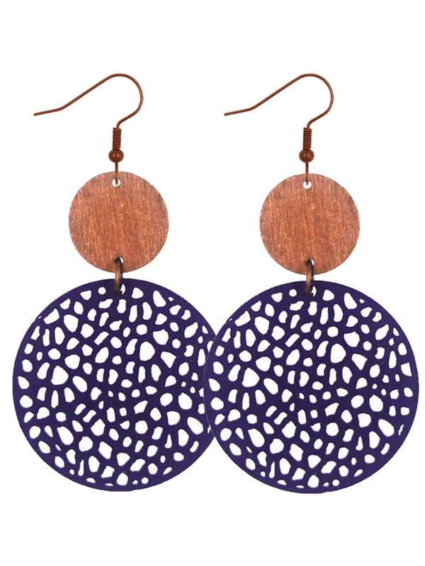 Hollow Out Design Wooden Earrings, Boho Style Jewelry for Women, Vintage Jewelry for Party, Daily Clothing Decor, Trendy All-match & Exquisite Jewelry for Gift 3