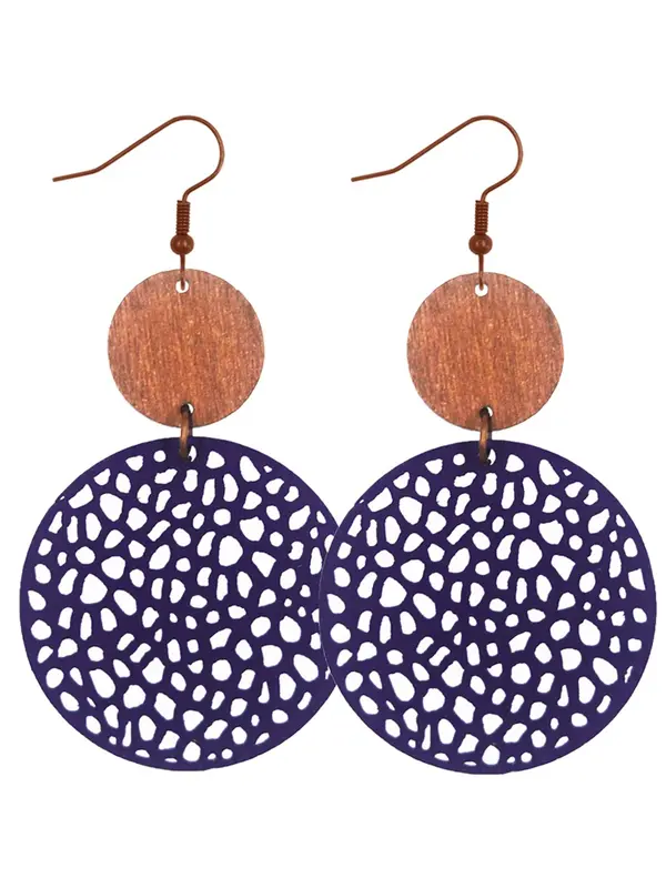 Hollow Out Design Wooden Earrings, Boho Style Jewelry for Women, Vintage Jewelry for Party, Daily Clothing Decor, Trendy All-match & Exquisite Jewelry for Gift 3