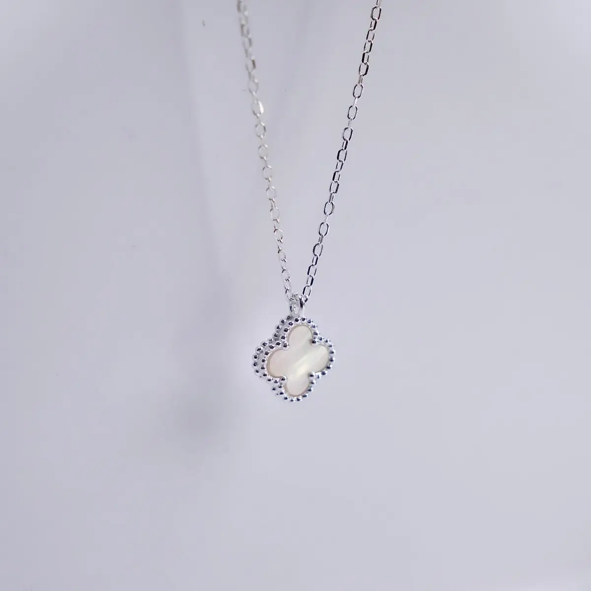 Dây chuyền bạc ý kèm mặt 8mm thanh lịch, xinh xắn Silvery