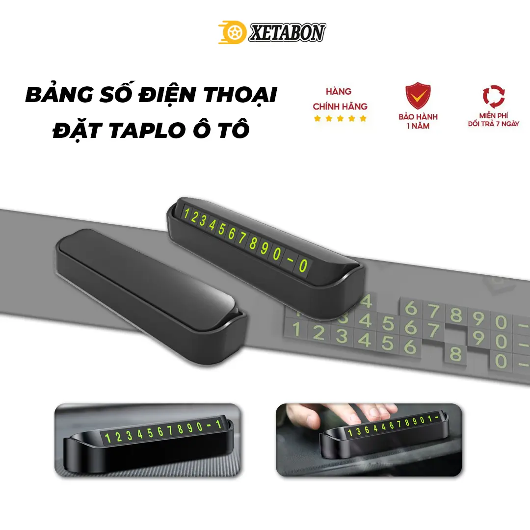 Bảng Số Điện Thoại Ô Tô Đặt Taplo (4 dãy số)