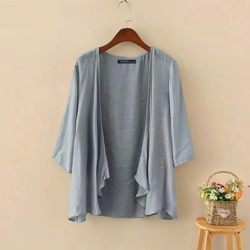 KARDIGAN PANJANG WANITA FASHION MUSLIM - TALITA CARDI POLOS KATUN LINEN - OUTER WANITA MURAH 4