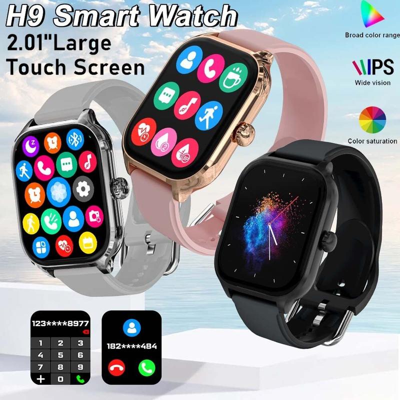 Jam Tangan Pintar, Siri 10 H9, Skrin Definisi Tinggi 49mm, Menyokong Peringatan Maklumat, Panggilan Bluetooth, Kadar Jantung, Langkah dan Fungsi Lain 0