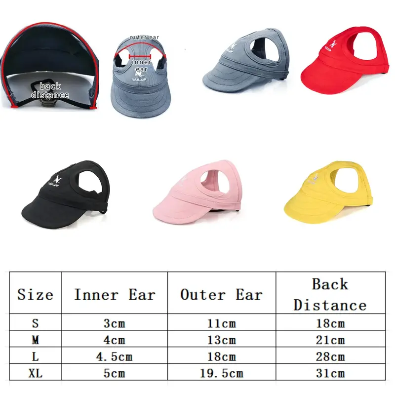 Adjustable Pet Dog Travel Cute Baseball Hat Sun Cap Visor Hat with Ear Holes Outdoor Sport Pet Supplies Does not apply shelly  dog  jumper 5