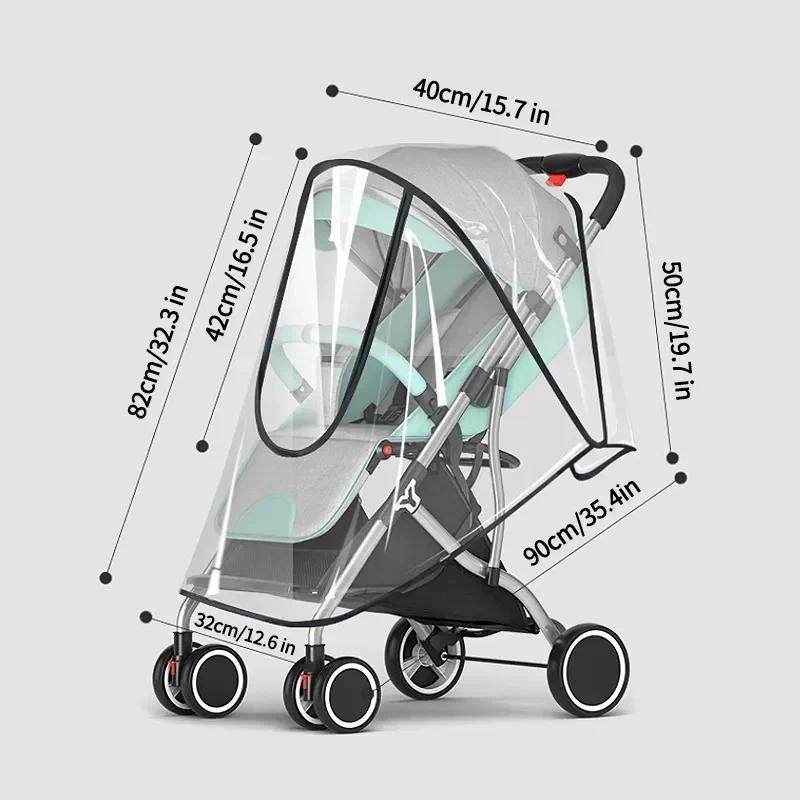 Product Introduction of Universal Stroller Rain Cover Baby Car Weather Wind Sun Shield Transparent Breathable Trolley Umbrella Raincoat Accessories Cart Shield Raincoat 13