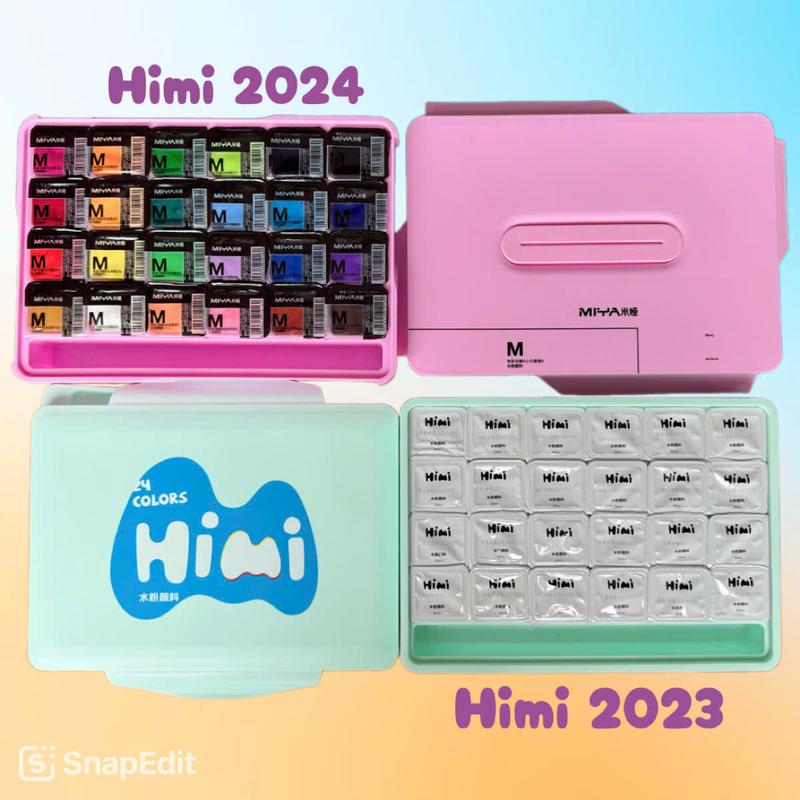 Mẫu mới 2024 - Màu Gouache HiMi dạng thạch bộ 18/24 màu - TIỆM NHÀ MILK
