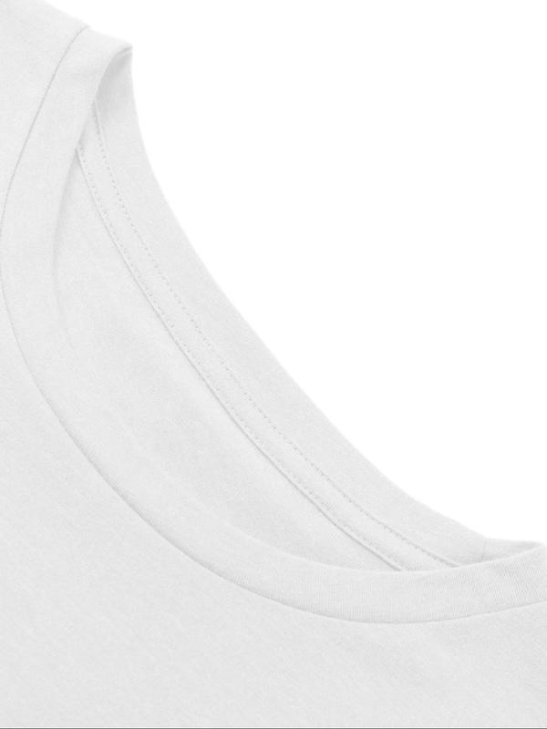 Women's Heart & Aircraft Print Round Neck Tee, Vintage Trendy Casual Short Sleeve T-shirt for Daily Wear, Ladies Summer Outfit 2