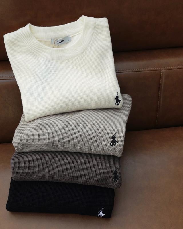 Áo Len Nam Cổ Tròn Menswear Thêu Ngựa Mix Gân DENIMST 653, Form Regular, Phong Cách Trẻ Trung áo  len