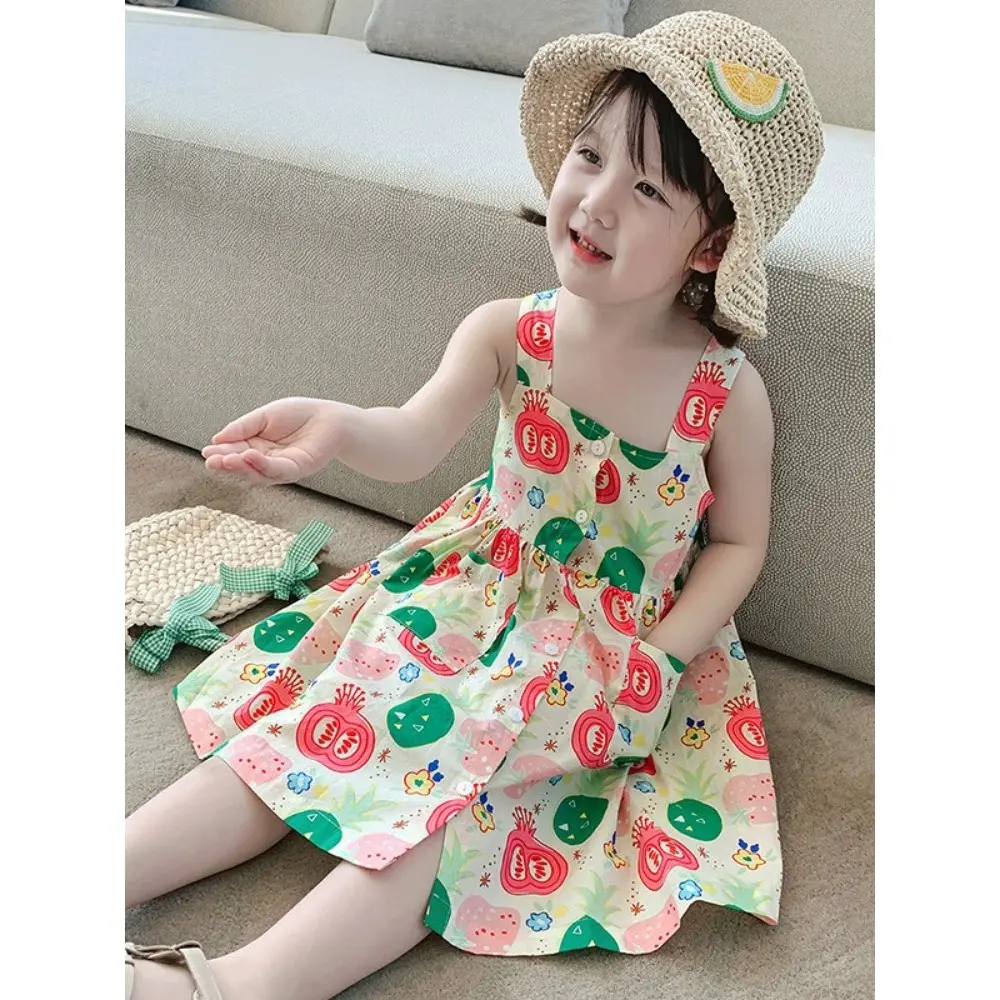 Váy 2 dây họa tiết dễ thương cho bé gái từ 8-45kg cao cấp Happy Kids G57