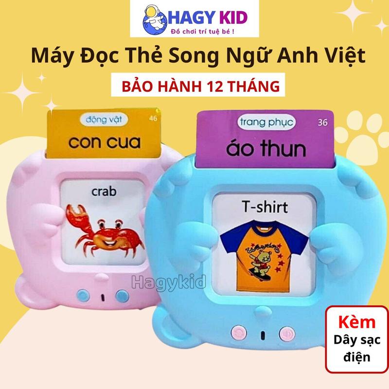Máy Đọc Thẻ Tiếng Anh Đồ Chơi Máy Đọc Thẻ Flashcard Sticker Song Ngữ Anh - Việt Hagykid Giáo Dục Sớm Cho Bé