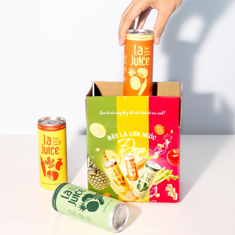 [TẶNG SET 3 LON] Thùng 6 lon Nước Ép Rau Quả Thật Là Juice Mix vị hỗ trợ detox (9 lon) 0