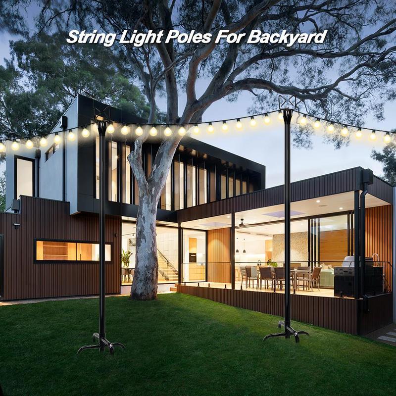 Outdoor Light Pole Set, 2pcs Garden Light Pole Set, Lighting Accessories for Garden & Yard Decoration, Suitable for Holiday Celebration 5
