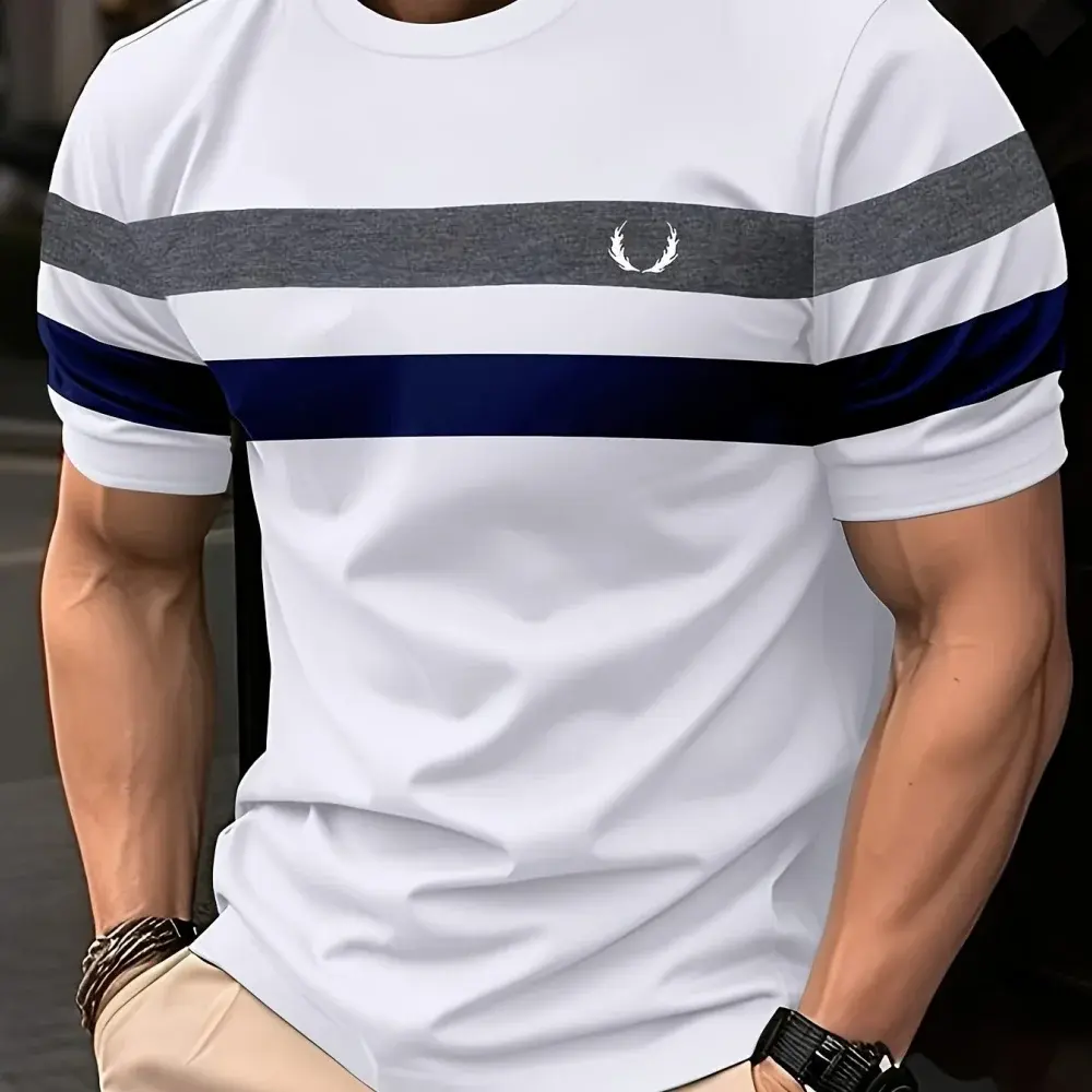 Funny Striped Pattern Printed Tees Fashion Men's Tops Summer Breathable Loose Short Sleeve Oversized T-Shirt Casual Men Clothing