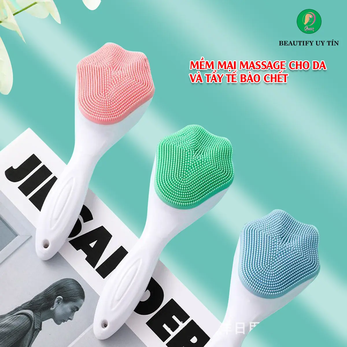 Cọ Massage Rửa Mặt Gai Silicon Rửa Sạch Sâu Da Mặt Skincare