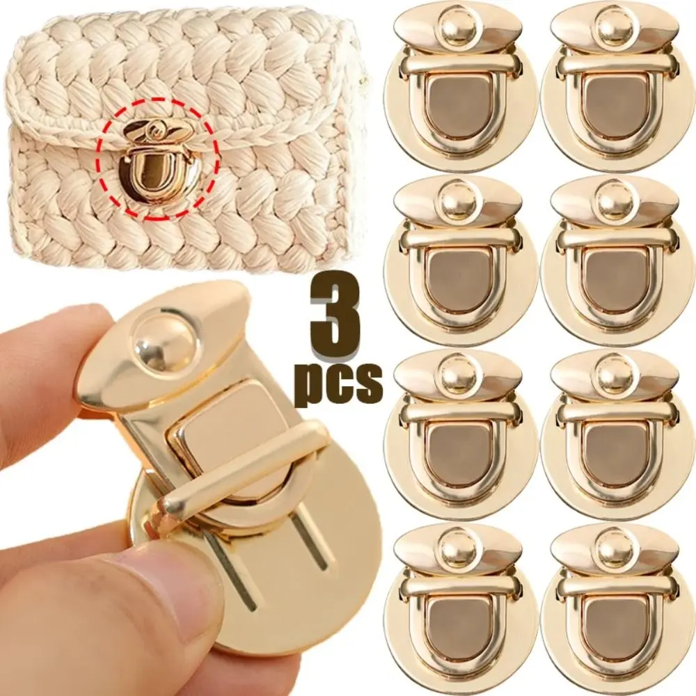 3pcs Durable DIY Craft Women's Lock Clasp Metal Wallet Fasteners Metal Snap Clasp Locks Hand Bags Clasp DIY