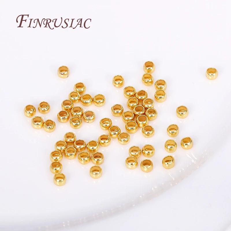 Product Introduction of High Quality Cylindrical Tube Crimp End Bead For Jewellery Making Supplies Wholesale 14K/18K Gold Plated 2mm Tube Crimp Beads 24