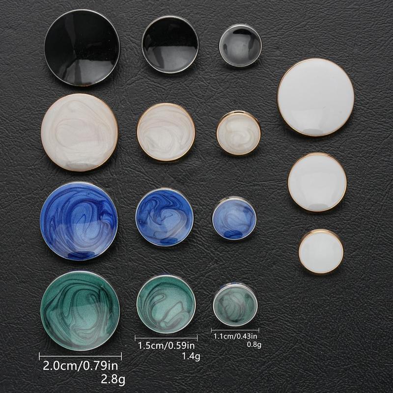 Product Introduction of Round Button, 10pcs Simple Oil Drip Button, DIY Clothing Decoration Accessories for Coat, Jacket, Handmade DIY Clothing Accessories 1