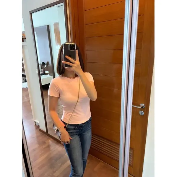 Top double layer atasan jersey premium tebal baju atasan wanita Nyaman Kaos 1