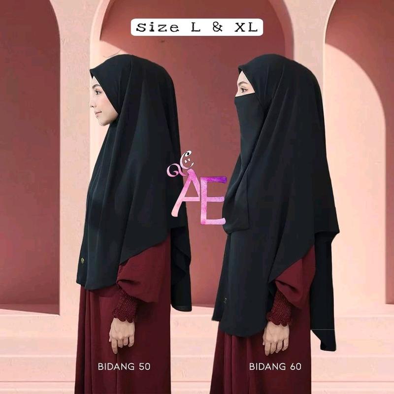 {SET CADAR} JILBAB SYAR'I SEGI EMPAT INSTAN JUMBO PREMIUM | TUDUNG HAFIZAH Bisnis Pad Muslim Layer Doll Ceruty Sifon Kerudung 6