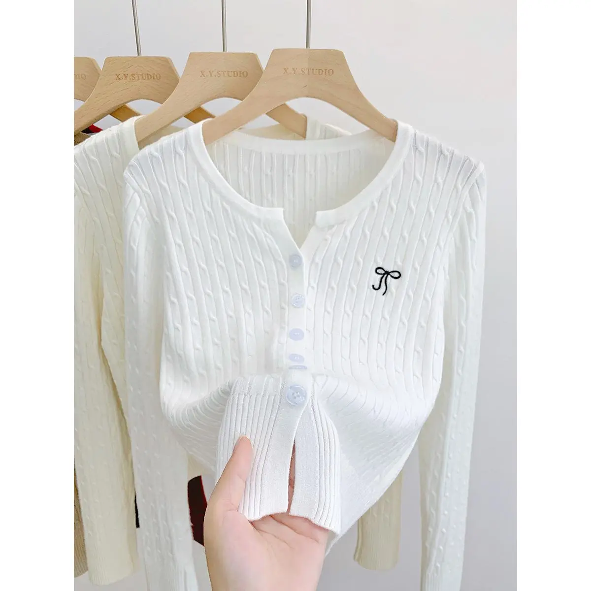 Twist Knit Cardigan for Women New Slim Fit Flattering Versatile Jacket