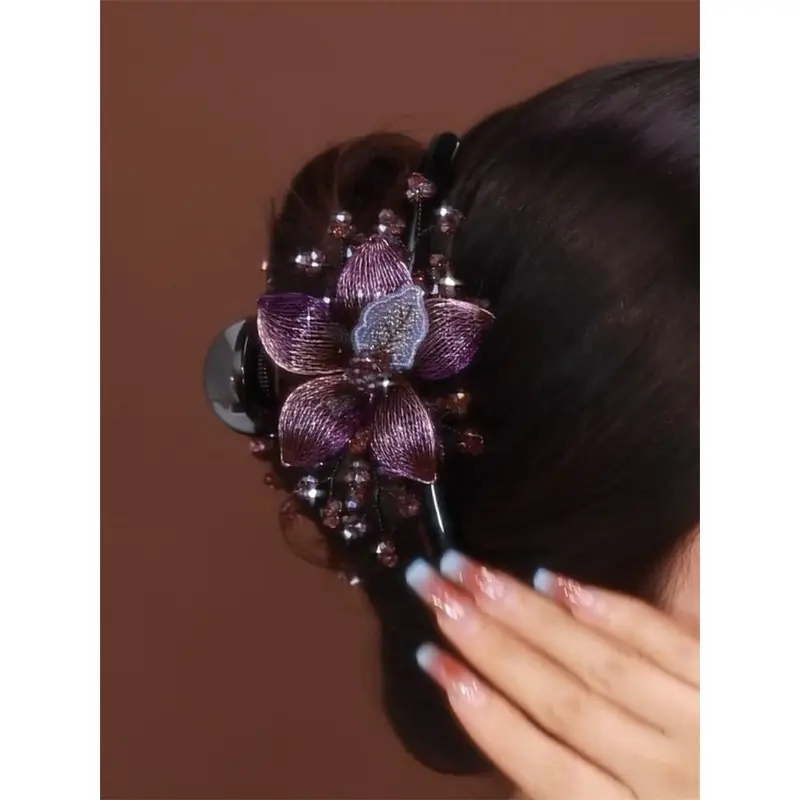 Kẹp Cổ Điển Dành Cho Nữ, Dây Kim Loại Dệt Tay, Hai Mặt, Hoa Trang Trọng Kẹp Cá Mập, Kẹp Tóc Thanh Lịch, cài tóc, Phổ Biến Năm 2025 Women 3