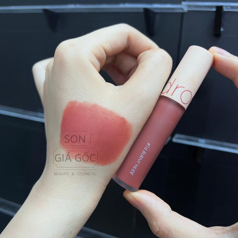 Son Romand Zero 16 hồng nút (son kem lì Romand Zero Velvet Tint)