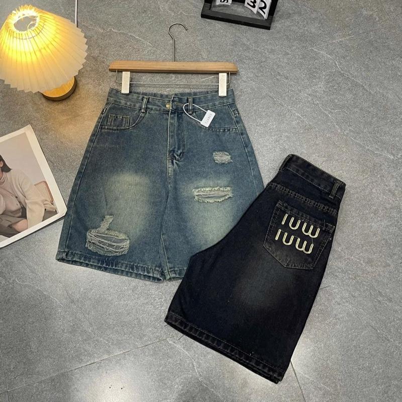 Quần ngố bò nữ cạp cao túi thêu ,Quần Short  Jeans Rách -Xanh Đậm- Xanh Nhạt (size S M L XL 2XL 3XL)  Women 4