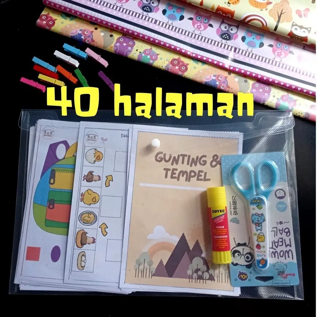 40 hal Worksheet Anak 2 3 4 5 6 Tahun Aktivitas Menggunting Dan Menempel TK PAUD PRESCHOOL
