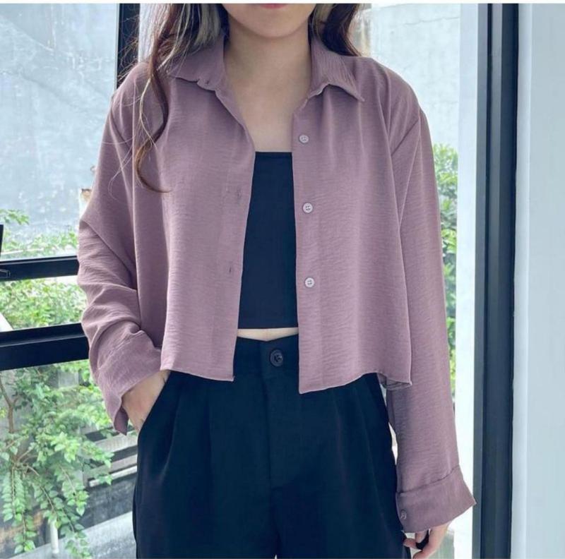 Kemeja Hanin Crop Cringkle 5