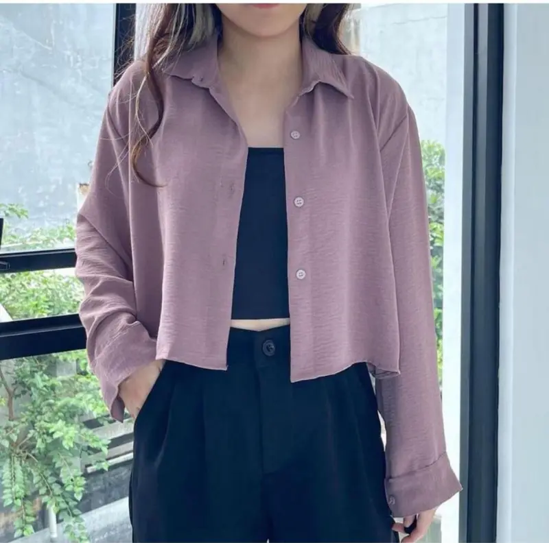 Kemeja Hanin Crop Cringkle 5