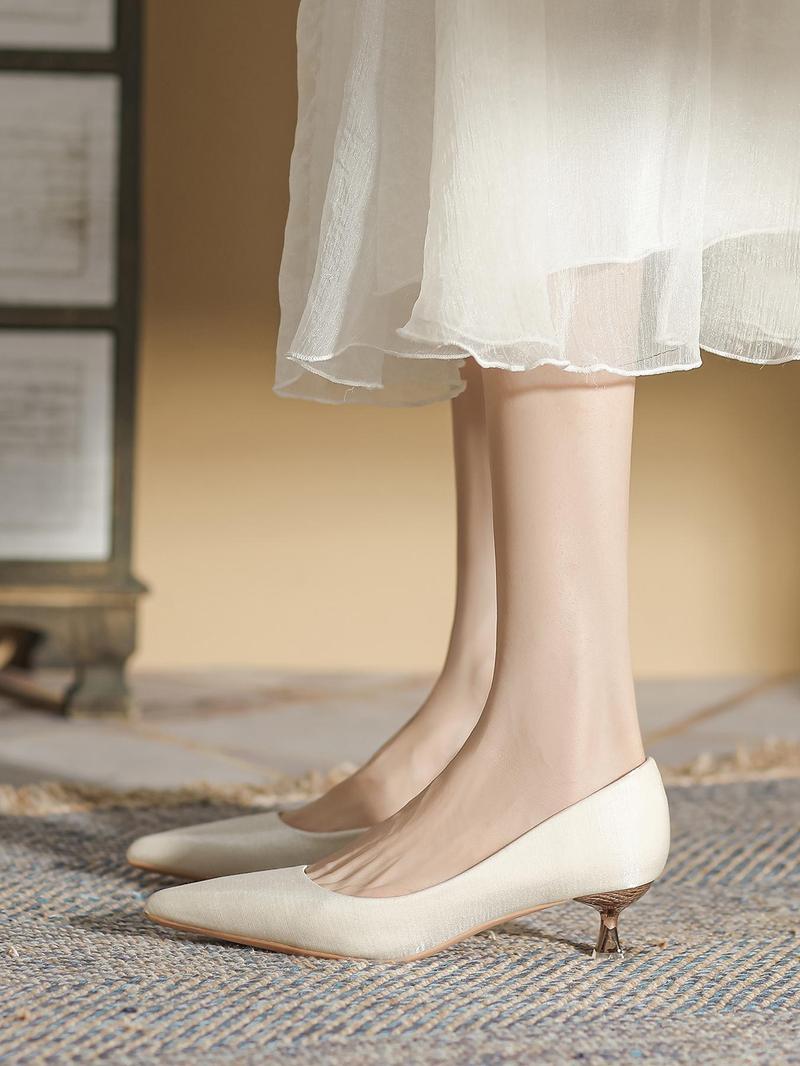 Product Introduction of Women's Fashionable Solid Color Pointed Toe High Heel Shoes, Elegant Temperament Heeled Shoes for Party, Daily Clothing Decor for Women & Girls, Footwear 8