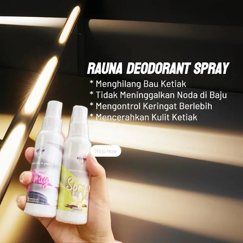 Deodorant Spray RAUNA, Mencerahkan Ketiak, Tahan Lebih dari 24 Jam, 100ML - Kering, Hitam butuh 4