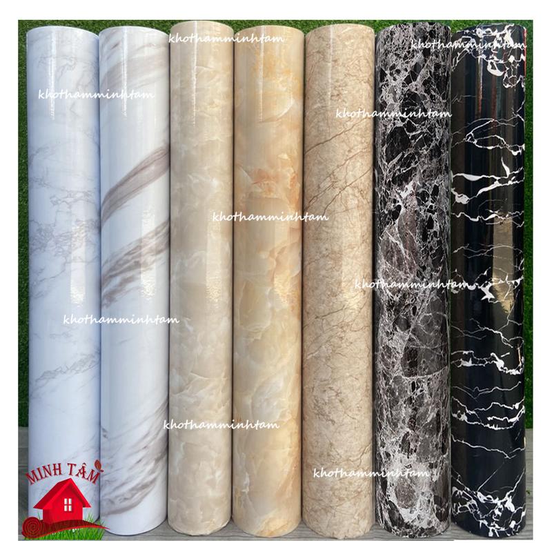  Giấy dán bếp decal giả vân đá 3D chịu nhiệt chống nước chống dầu mỡ dễ dàng lau chùi khổ 60cm 