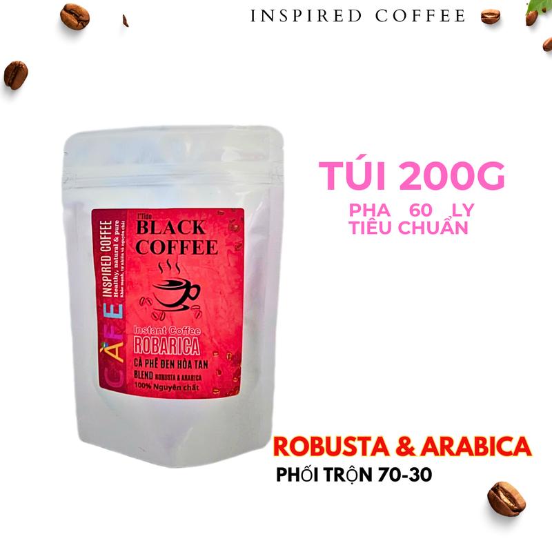 Cà phê hòa tan nguyên chất Robusta & Arabica, cafe đen hòa tan không đường Black Coffee, đắng vừa chua nhẹ 2