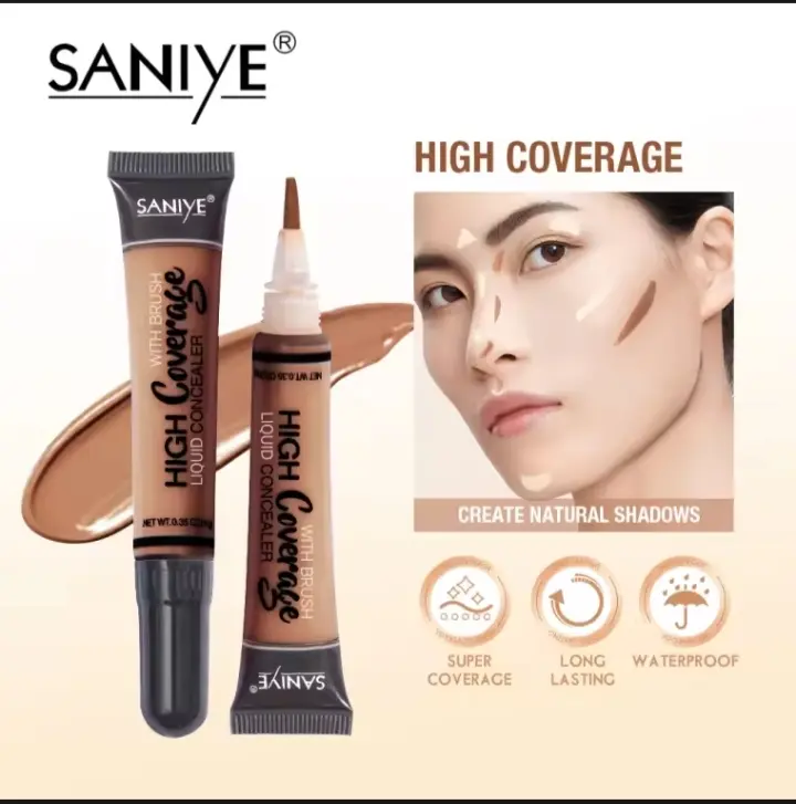 SANIYE Concealer Waterproof Wajah Full Coverage Color Corrector Merah Concealer Foundation Hitam Mencerahkan 2
