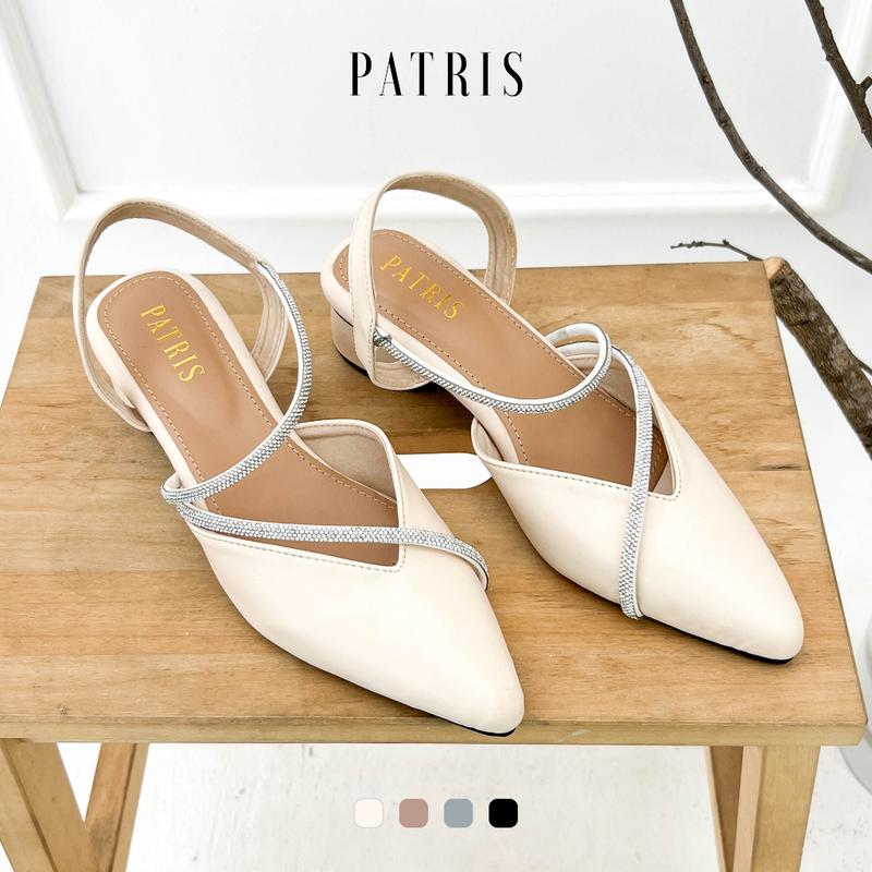PATRIS Celeste Mules Wanita Heels / Hak 5 Cm Black Shoes Pesta 3