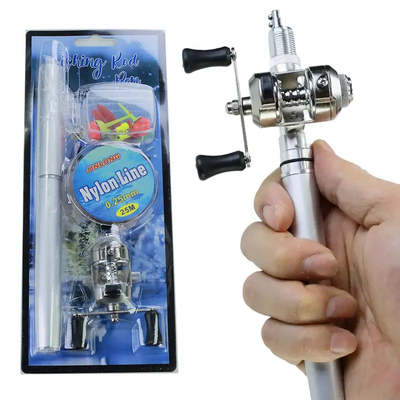 Fishing Rod & Reel Combo with Accessories, 1 Set Portable Pocket Size Fishing Rod Pen, Fishing Accessories for Outdoor 8
