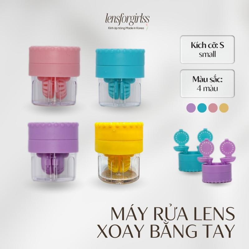 Máy rửa lens XOAY BẰNG TAY | Dụng cụ làm sạch lens với 4 màu xinh xắn | CỐC RỬA LENS